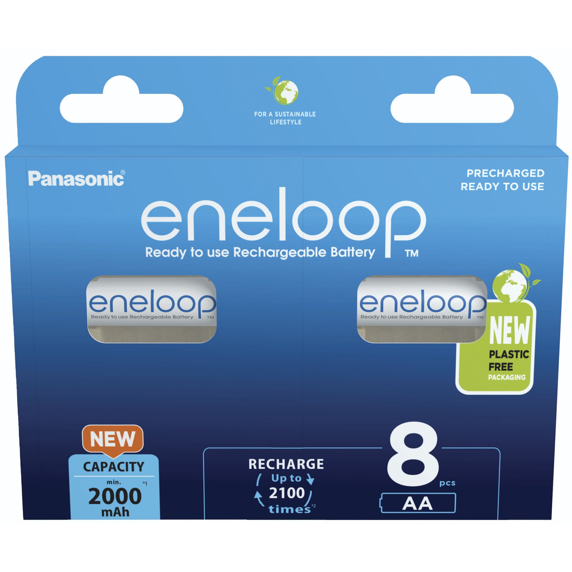 1x8 Panasonic Eneloop Mignon AA 2000mAh Ni-MH       BK-3MCDE